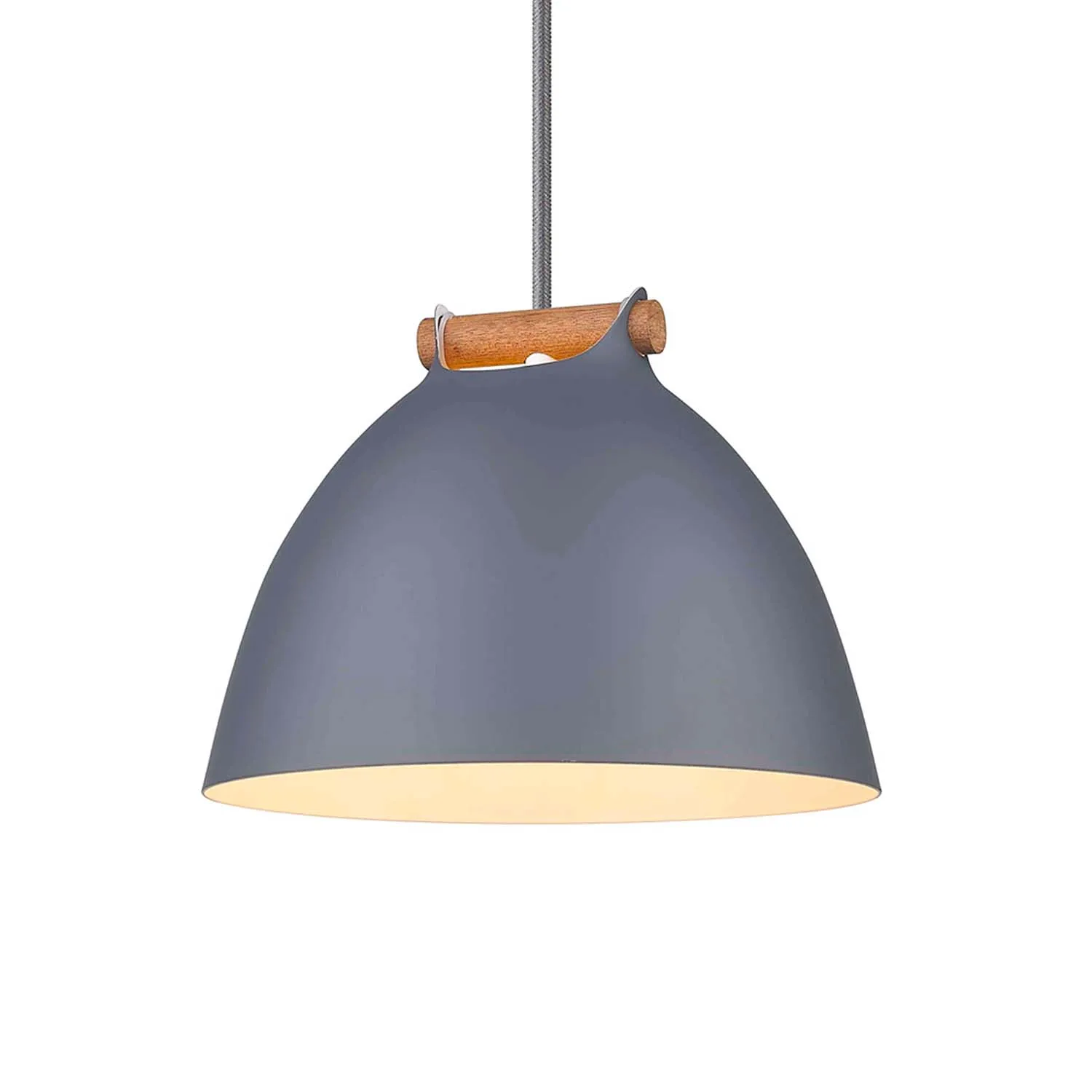 ARHUS - Scandinavian bell pendant light in aluminum and wood