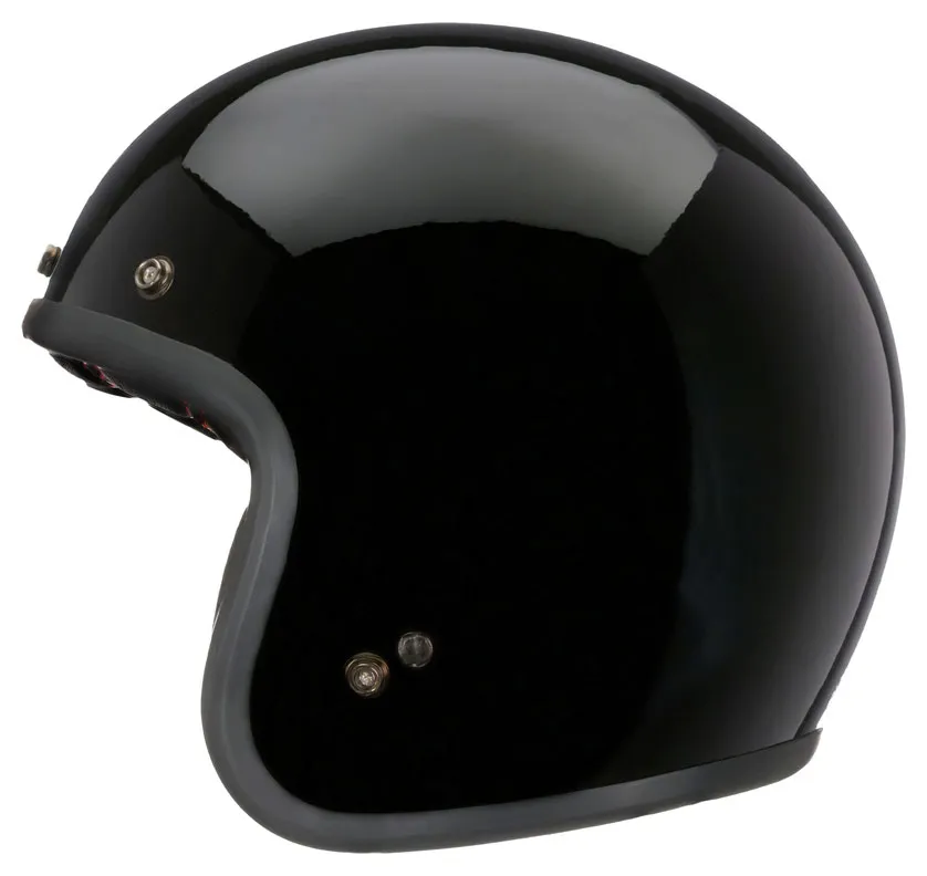 Casque Bell Custom 500 Gloss Black, jet moto vintage, biker