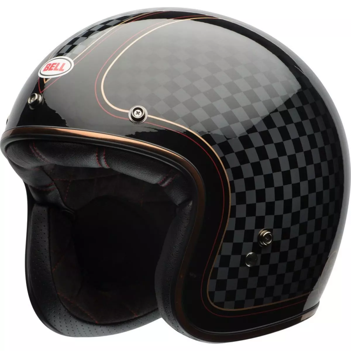 Casque Bell Custom 500 RSD Check It Gloss Black Gold - Casque Jet