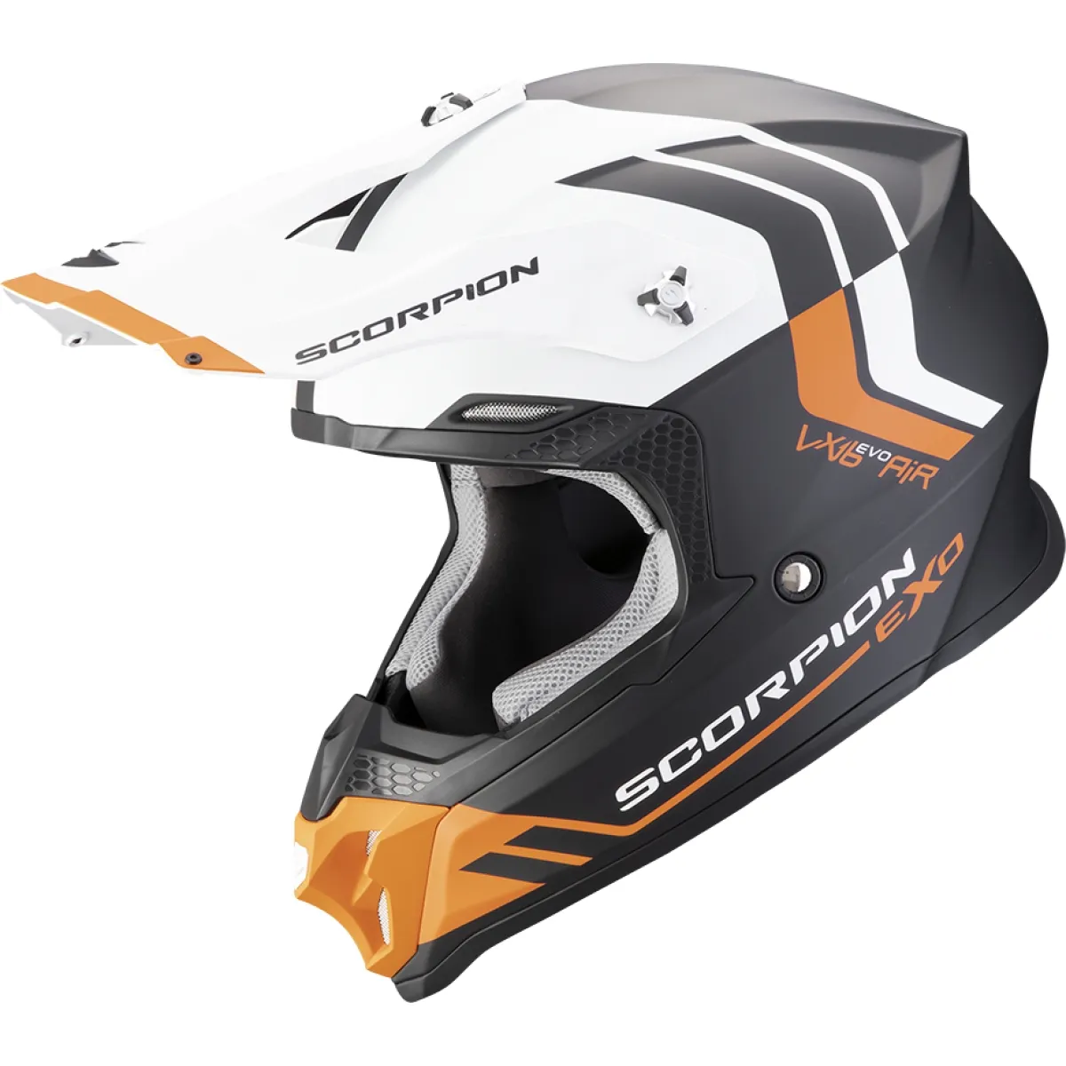 Casque Scorpion Vx 16 Evo Air Fusion Noir Mat Orange - Casque Cross