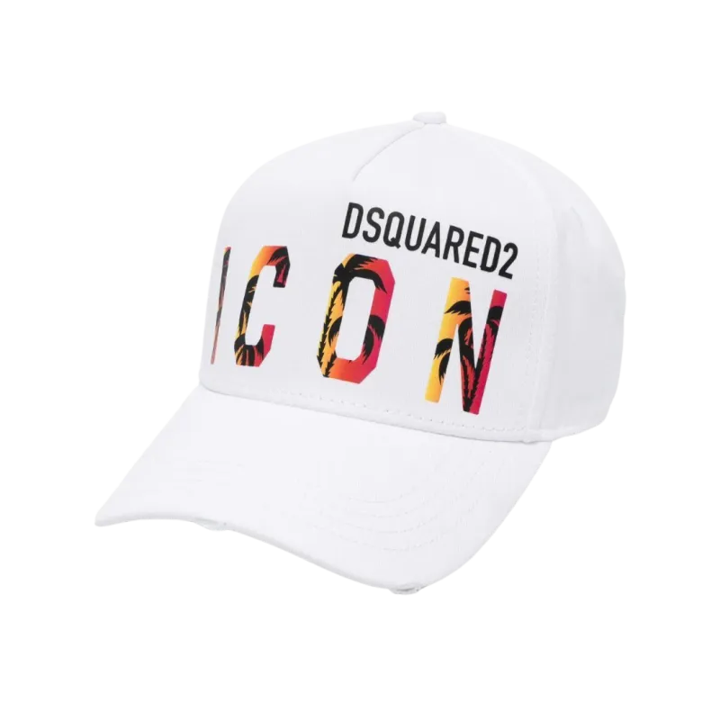 Casquette de Baseball coton blanc logo ICON palmiers