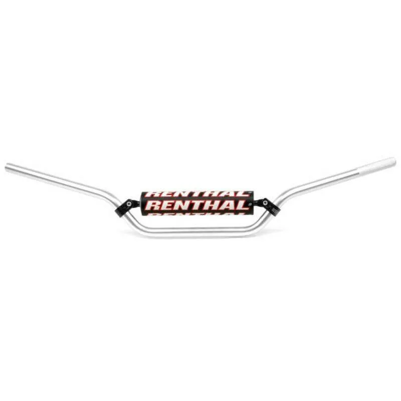 Guidon Ø22,2mm avec barre RENTHAL Classic Vintage moyen argent/mousse noir