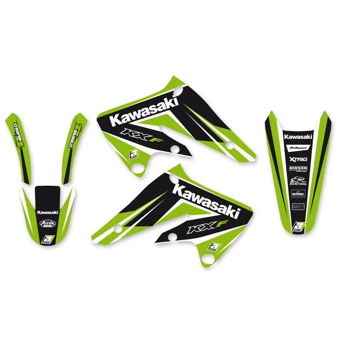 Kit déco BLACKBIRD Dream Graphic 4 Kawasaki 250 KXF 2004-2005