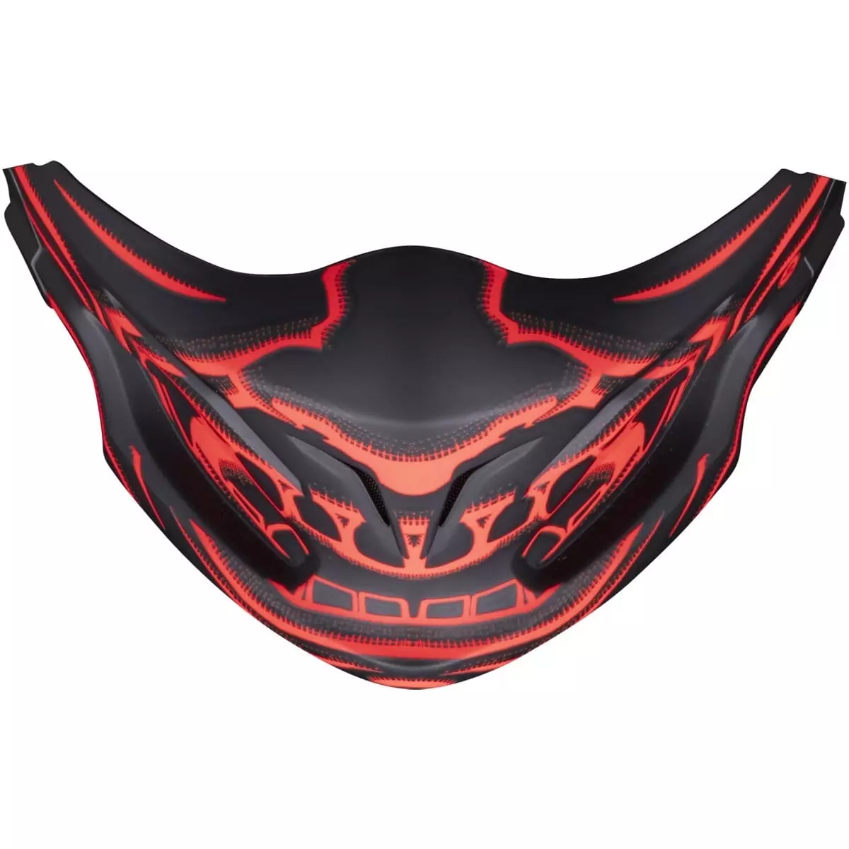 Mentonnière Scorpion Exo-Combat Evo Samurai Noir Rouge Mat - Pièces détachées casque moto
