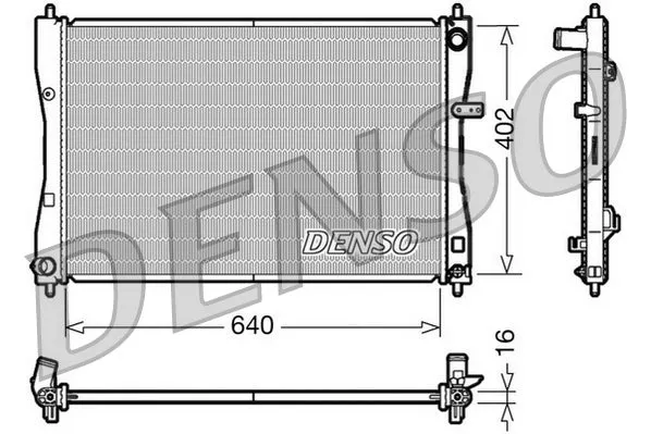 Radiateur, refroidissement du moteur DENSO DRM45009 