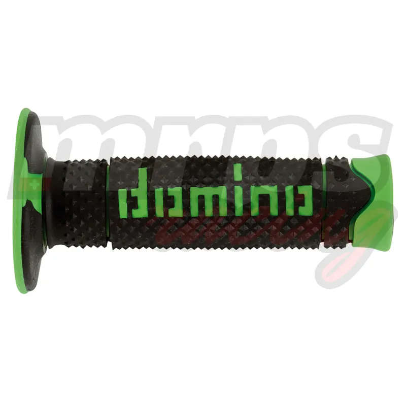 Revêtements de poignées Domino A260 Black/Green Off-Road Grips