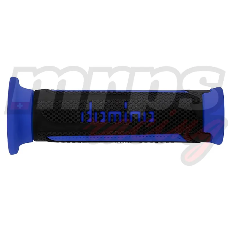 Revêtements de poignées Domino A350 Anthracite/Blue Touring Grips