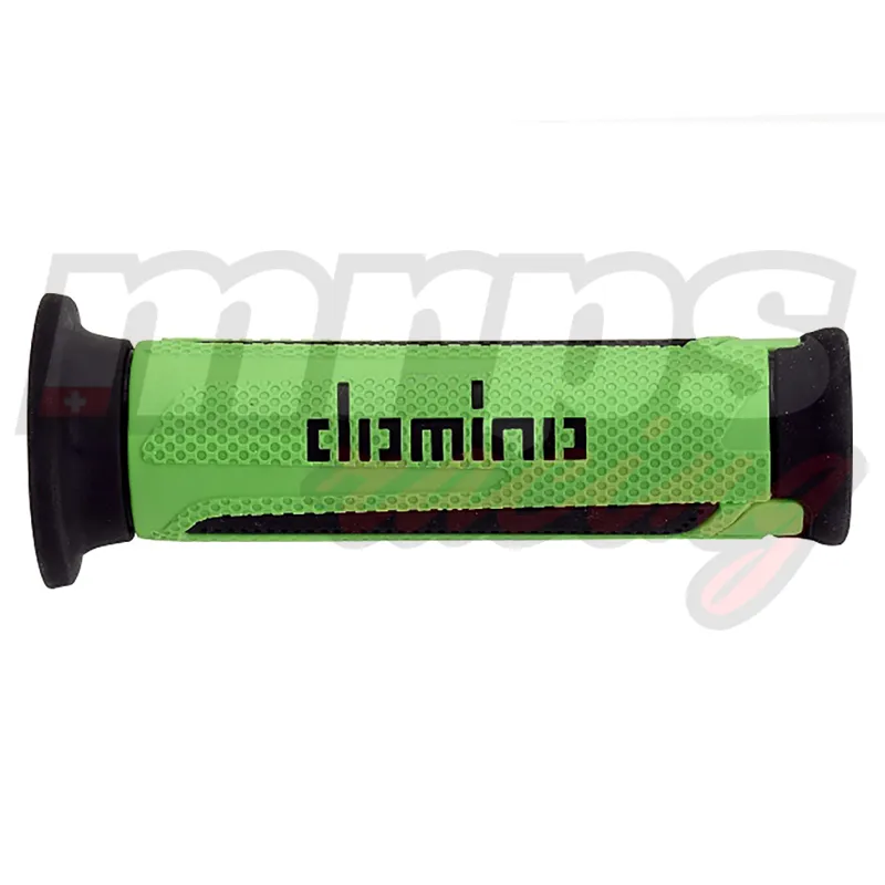 Revêtements de poignées Domino A350 Green/Black Touring Grips