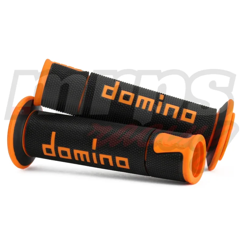 Revêtements de poignées Domino A450 Black/Orange Road-Racing Grips
