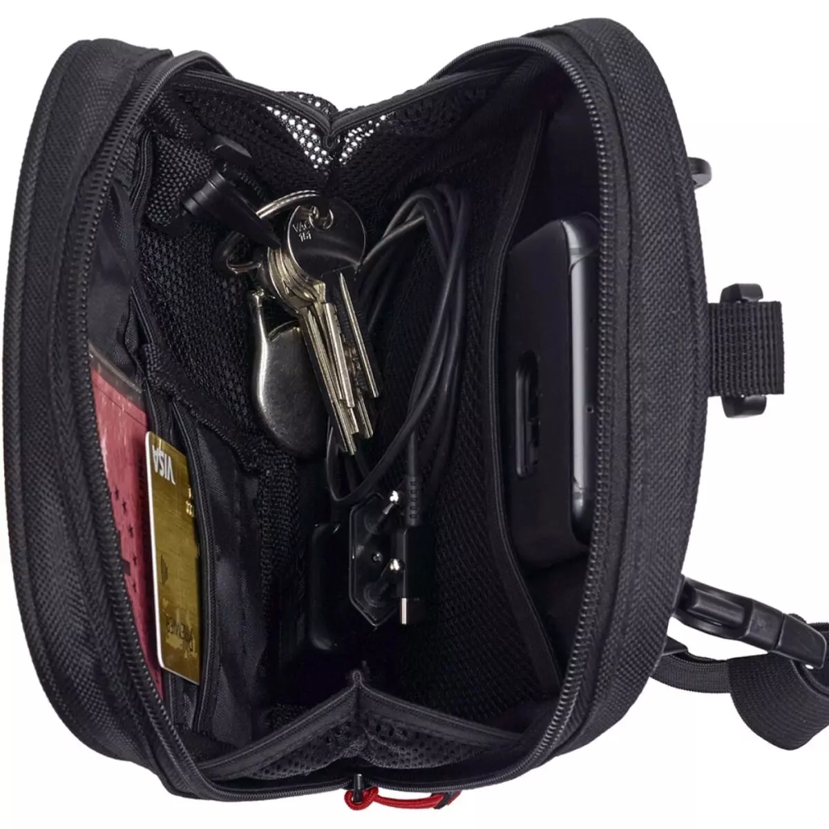 Sacoche Jambe Poitrine Bagster D-Line Grip Noir - Sacoche de jambe moto