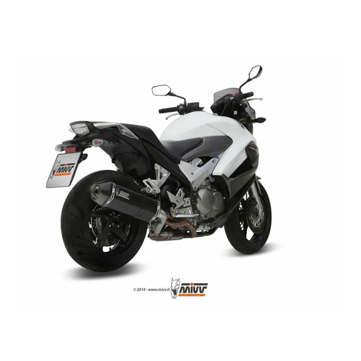 Silencieux double MIVV Speed Edge inox noir Honda VFR 800 Crossrunner 2011-2014