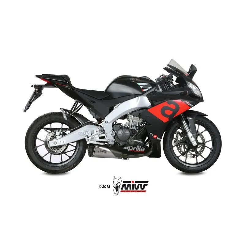 Silencieux MIVV Delta Race Inox/casquette carbone Aprilia RS4