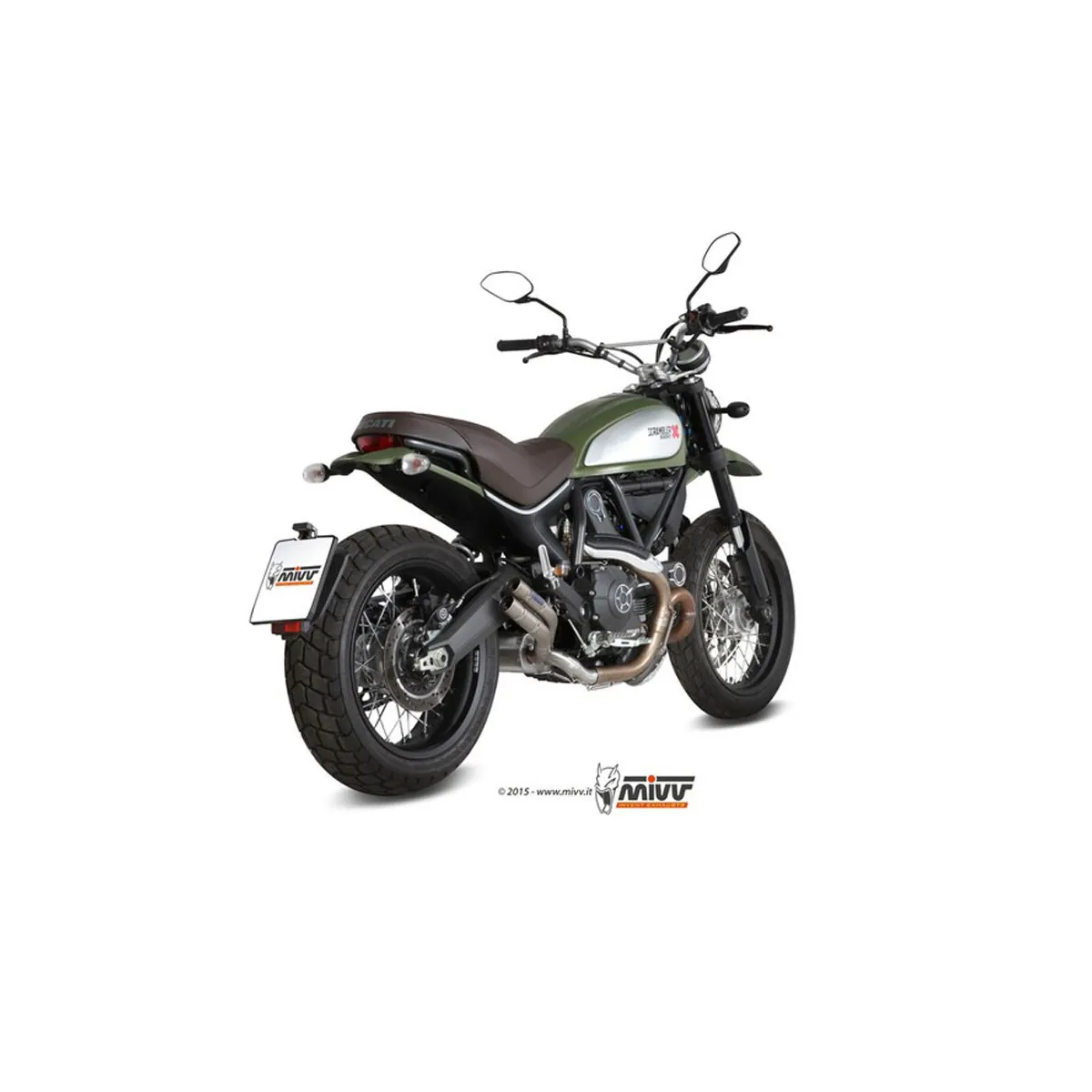 Silencieux MIVV Double Gun titane Ducati Scrambler 800 2015-2016