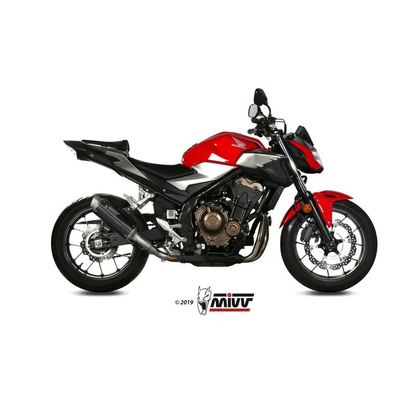 Silencieux MIVV GP Pro inox noir/casquette inox Honda CB500F - piecemotoquad