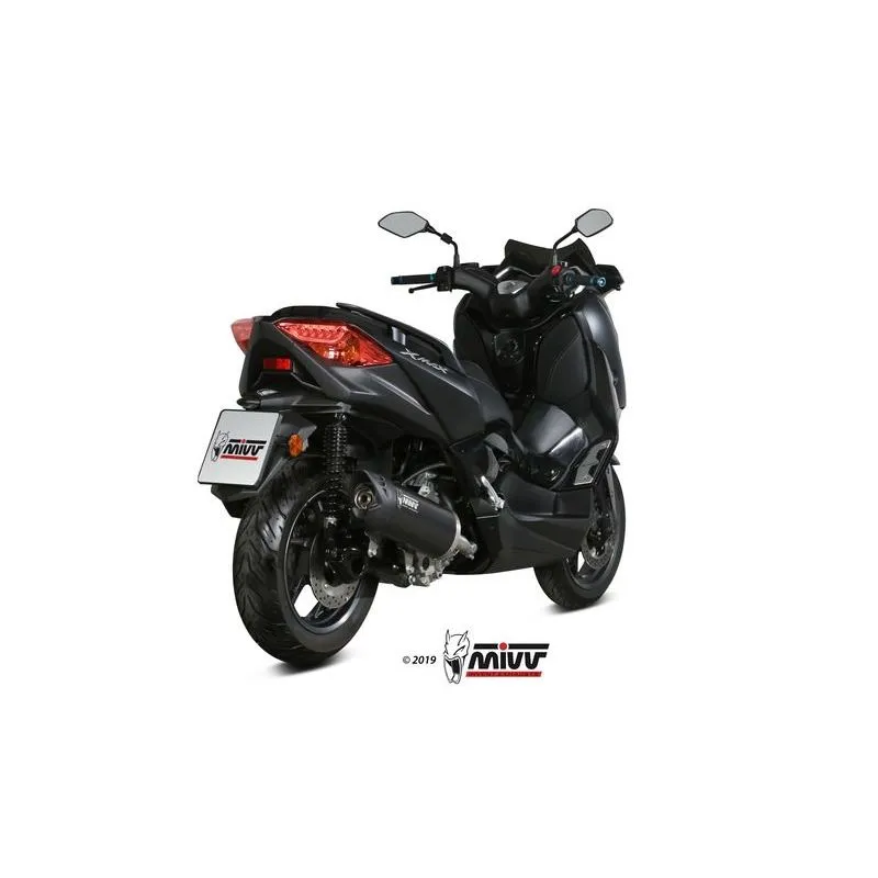 Silencieux MIVV Mover inox noir/casquette ABS noir Yamaha T-Max 300 - piecemotoquad