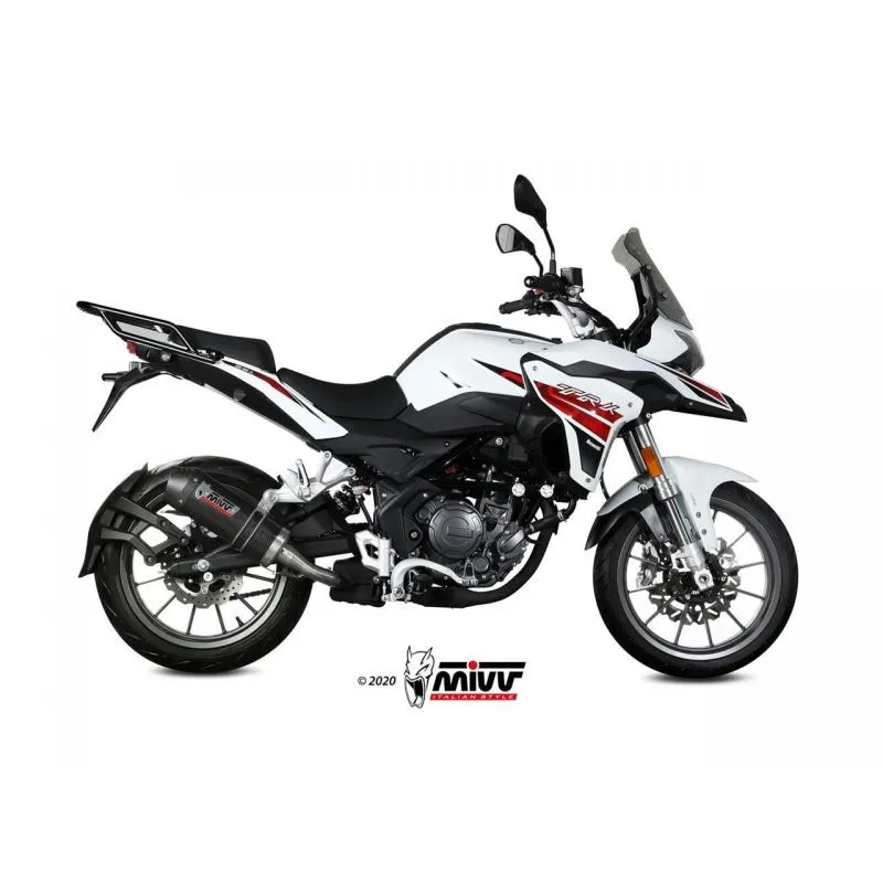 Silencieux MIVV Oval carbone/casquette carbone Benelli TRK 251 - piecemotoquad