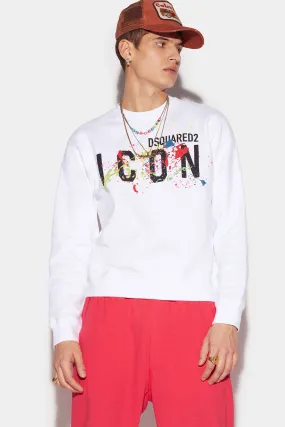 Sweat-shirt Icon blanc Spray de peinture  DSQUARED²