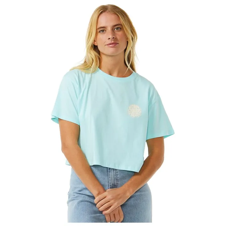 Tee-shirt Rip Curl ---Wettie Icon Crop Tee Sky Blue